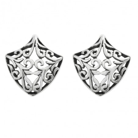 Pendientes escudo arabesco Plata de Ley 925 - Karissma