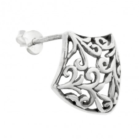 Pendientes escudo arabesco Plata de Ley 925 - Karissma