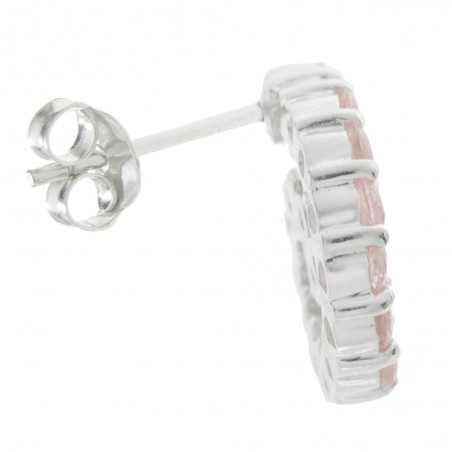 Pulsera cuarzo rosa oval Plata de Ley - Karissma