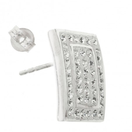 Pendientes rectángulo circonitas Plata de Ley 925 - Karissma