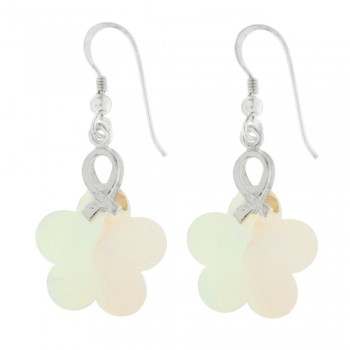 Pendientes flor cristal Preciosa Plata de Ley - Karissma
