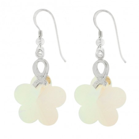 Pendientes flor cristal Preciosa Plata de Ley - Karissma