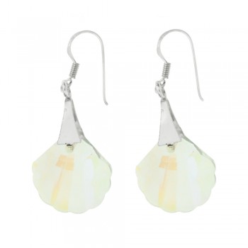 Pendientes concha de cristal Preciosa Plata de Ley - Karissma