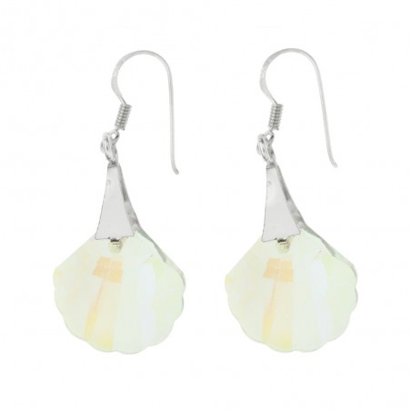 Pendientes concha de cristal Preciosa Plata de Ley - Karissma