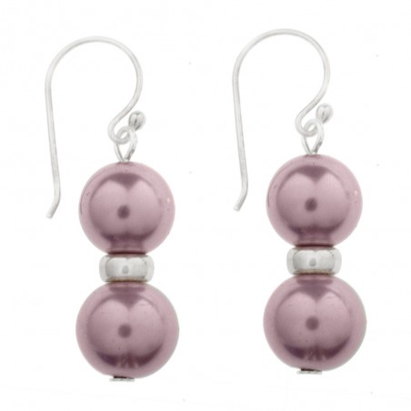 Pendientes largos morados Plata de Ley | Outlet joyas