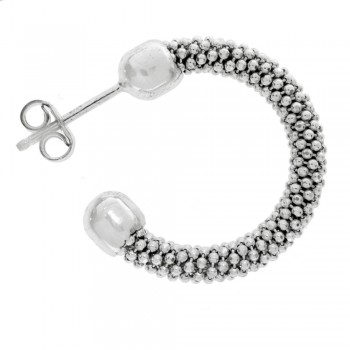 Aros abiertos textura bolitas Plata de Ley - Karissma 2