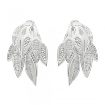 Pendientes cascada plumas Plata de Ley | Outlet joyas