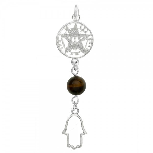 Doble amuleto Tetragrámaton & Mano de Fátima Plata | Karissma