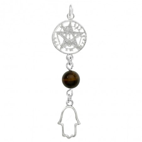 Doble amuleto Tetragrámaton & Mano de Fátima Plata | Karissma