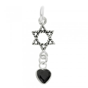 Colgante Estrella de David & Corazón de cristal Plata | Karissma 2