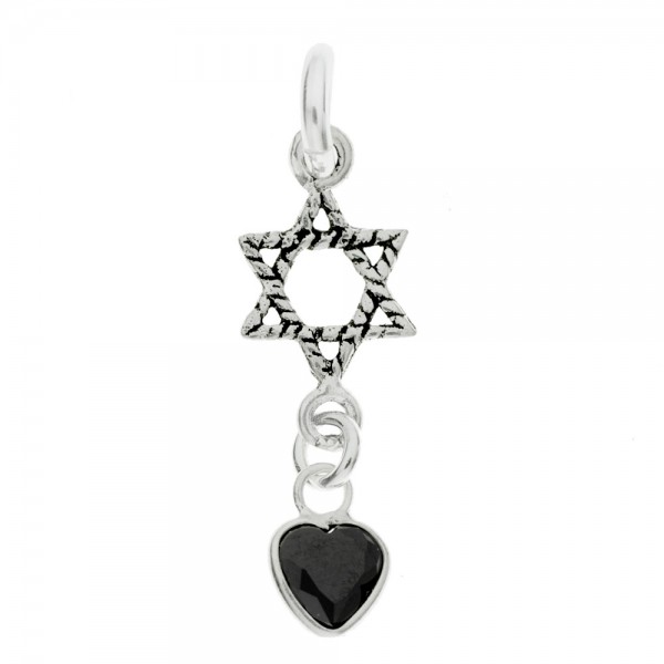 Colgante Estrella de David & Corazón de cristal Plata | Karissma