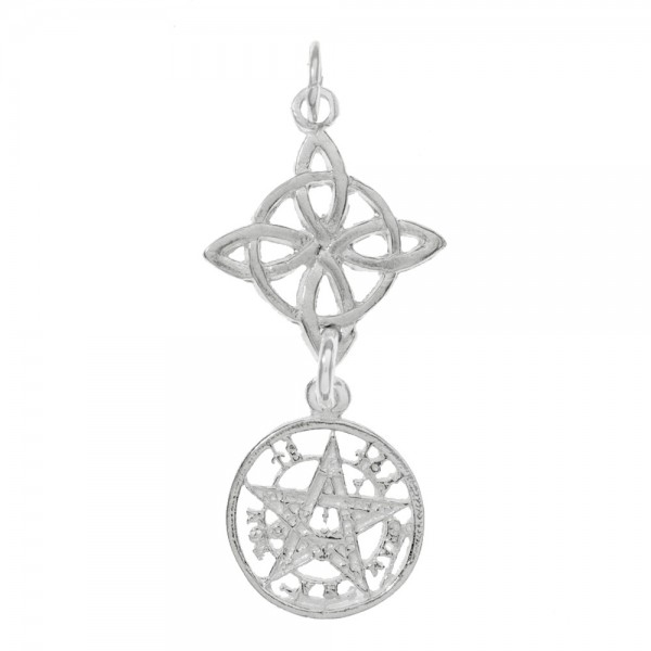 Amuleto doble Nudo de Bruja & Tetragrámaton Plata | Karissma