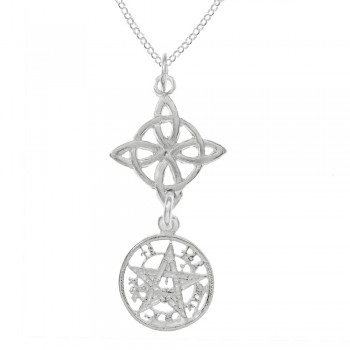 Amuleto doble Nudo de Bruja & Tetragrámaton Plata | Karissma