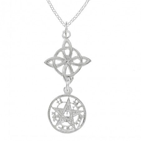 Amuleto doble Nudo de Bruja & Tetragrámaton Plata | Karissma