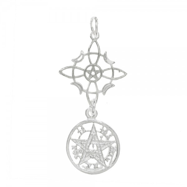 Amuleto doble Nudo de Bruja & Tetragrámaton Plata | Karissma