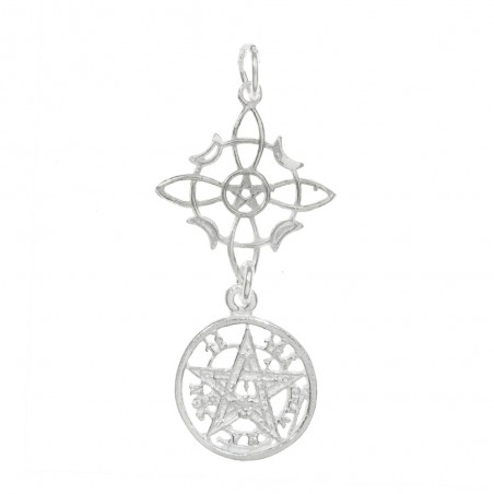 Amuleto doble Nudo de Bruja & Tetragrámaton Plata | Karissma