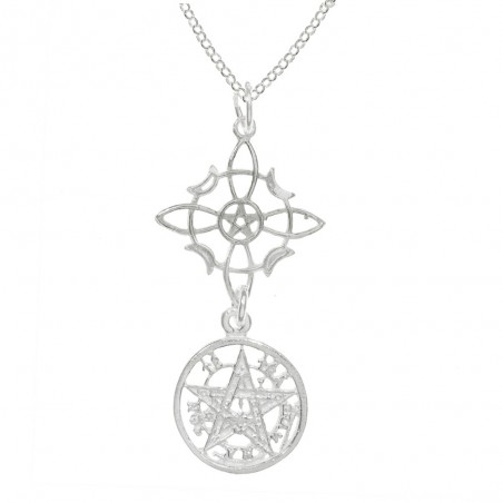 Amuleto doble Nudo de Bruja & Tetragrámaton Plata | Karissma