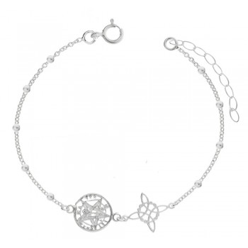 Pulsera Nudo de Bruja & Tetragrámaton Plata de Ley | Karissma