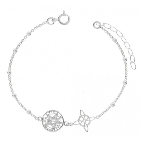 Pulsera Nudo de Bruja & Tetragrámaton Plata de Ley | Karissma