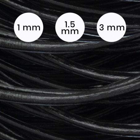 Cordón 100% cuero color negro - Karissma