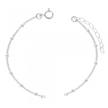 Base pulsera de bolitas Plata de Ley | Karissma