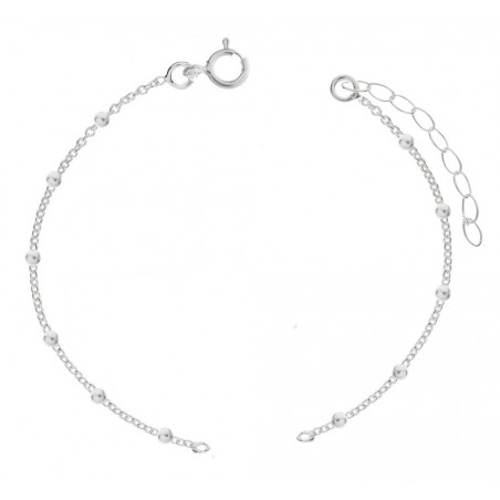 Base pulsera de bolitas Plata de Ley | Karissma