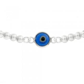 Pulsera bolitas con ojo turco Plata de Ley | Karissma 2