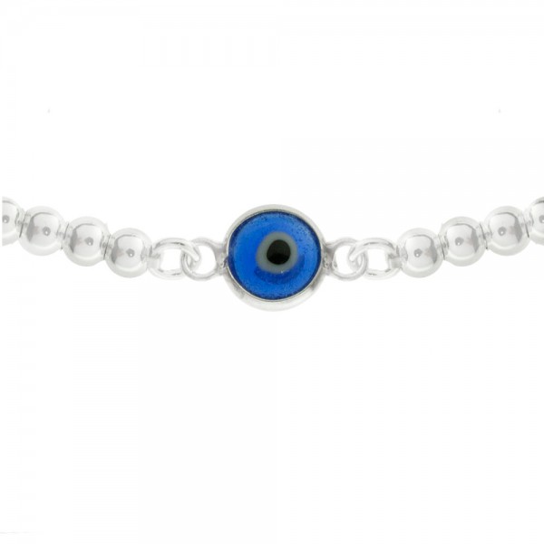Pulsera bolitas con ojo turco Plata de Ley | Karissma