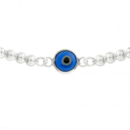 Pulsera bolitas con ojo turco Plata de Ley | Karissma