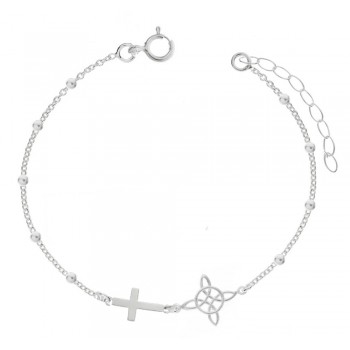 Pulsera nudo de bruja y cruz Plata de Ley | Karissma