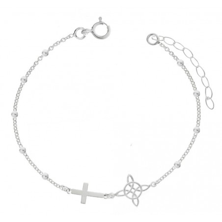 Pulsera nudo de bruja y cruz Plata de Ley | Karissma