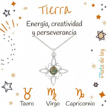 Collar nudo de bruja signos Tierra Plata de Ley - Karissma