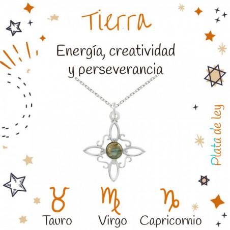 Collar nudo de bruja signos Tierra Plata de Ley - Karissma