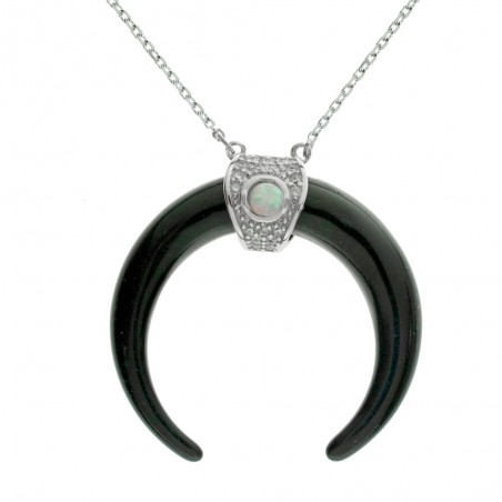 Colgante luna invertida Plata de Ley | Karissma