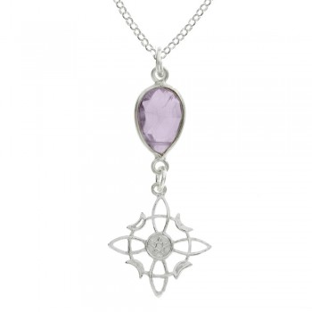 Amuleto Nudo de bruja con amatista Plata de Ley | Karissma