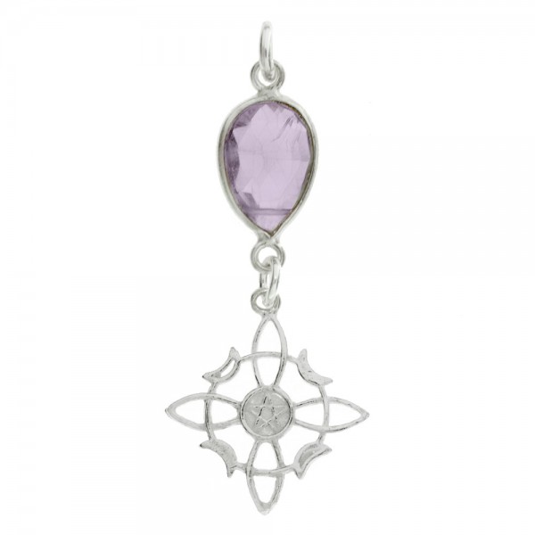 Amuleto Nudo de bruja con amatista Plata de Ley | Karissma
