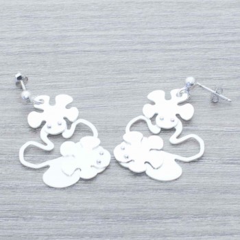 Pendientes triple flor Plata de Ley 925