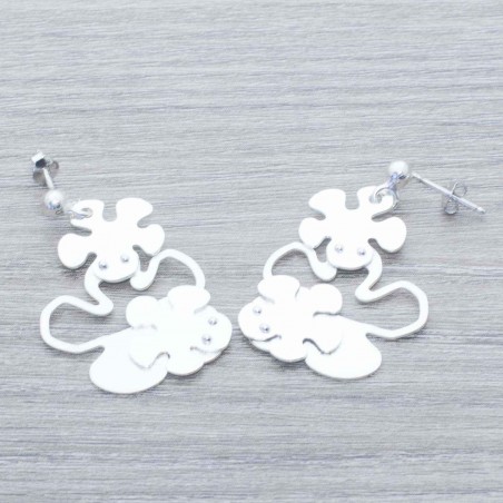 Pendientes triple flor Plata de Ley 925