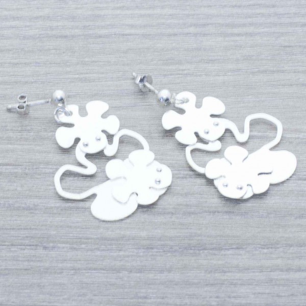 Pendientes triple flor Plata de Ley 925