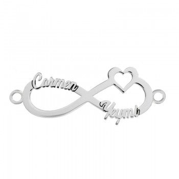 Pulsera personalizada infinito con corazón Plata de Ley - Karissma 2