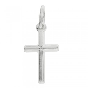 Colgante cruz diseño básico Plata de Ley - Karissma