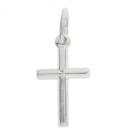 Colgante cruz diseño básico Plata de Ley - Karissma