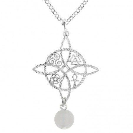 Amuleto Nudo de bruja con cuarzo Plata de Ley | Karissma