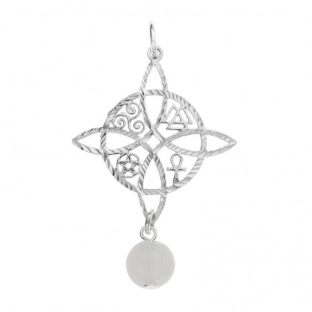 Amuleto Nudo de bruja con cuarzo Plata de Ley | Karissma