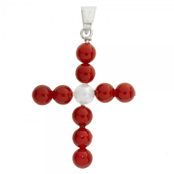 Cruz cuentas piedra Plata de Ley - Karissma