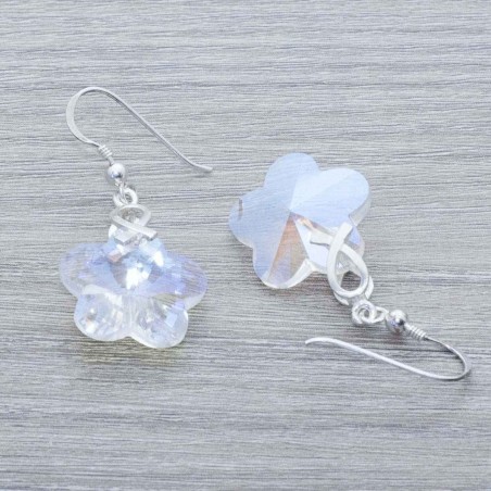 Pendientes flor aurora boreal Plata de Ley 925