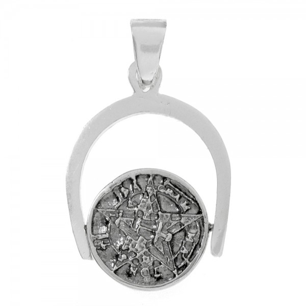 Colgante giratorio Nudo de Bruja & Tetragrámaton Plata de Ley - Karissma