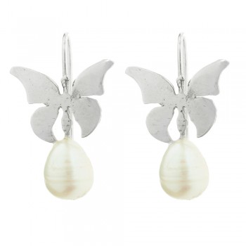 Pendientes Mariposa & Perla Plata de Ley - Karissma