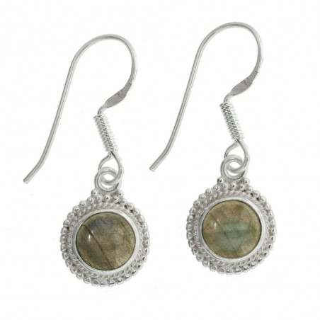 Pendientes redondos con piedra Plata de Ley - Karissma