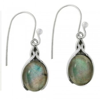 Pendientes étnicos piedra oval Plata de Ley - Karissma 2